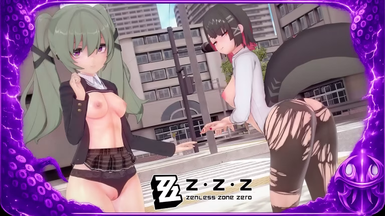 Futanari Ellen et Corin en doggy style qui giclent
