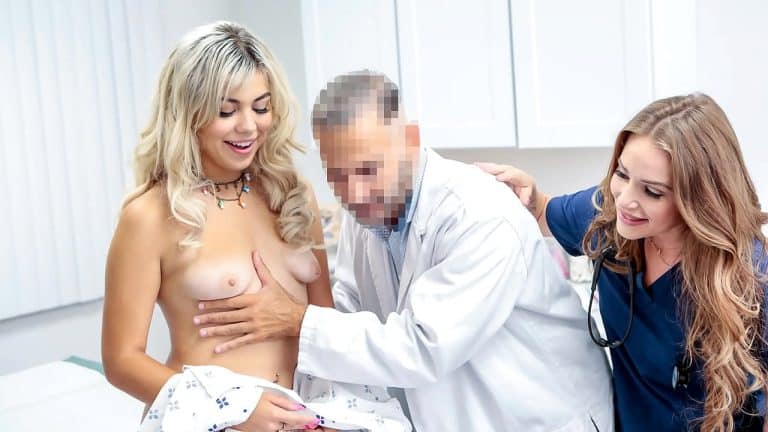 Threesome débauché à la clinique : Athena Anderson et Lilith Grace subissent le gros pénis du docteur