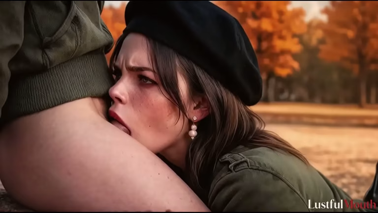 Belle femme française en tenue mignonne fait un blowjob interracial 3D