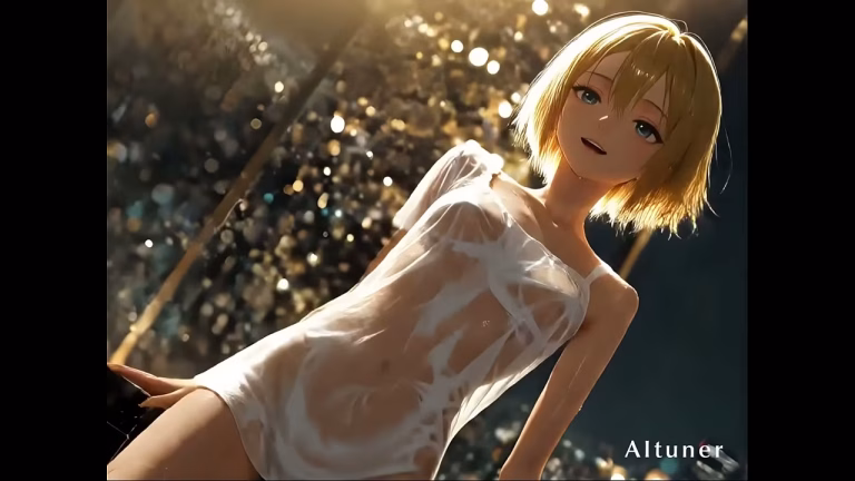 Hentai 3D : elle se déshabille lentement avec de gros oppai